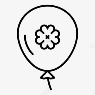 气球三叶草派对图标图标