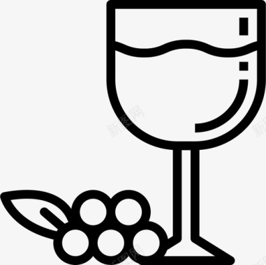 葡萄酒食品饮料2线性图标图标