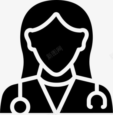 医生女性医疗保健图标图标