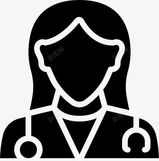 医生女性医疗保健图标svg_新图网 https://ixintu.com 医学 医生 医疗保健 医院 女性 字形