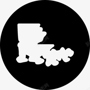 路易斯安那州美国各州地图圆形填充图标图标