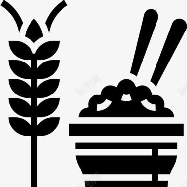 大米健康食品17字形图标图标
