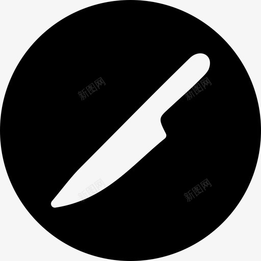 刀厨房用具野营圆填充图标svg_新图网 https://ixintu.com 厨房用具 填充 野营