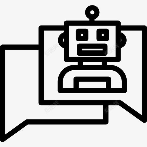 机器人人工智能42线性图标svg_新图网 https://ixintu.com 人工智能 机器人 线性