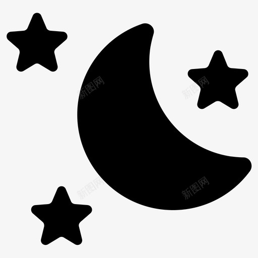 夜黑暗月亮图标svg_新图网 https://ixintu.com 天空 星星 月亮 黑暗