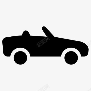 敞篷车跑车汽车图标图标