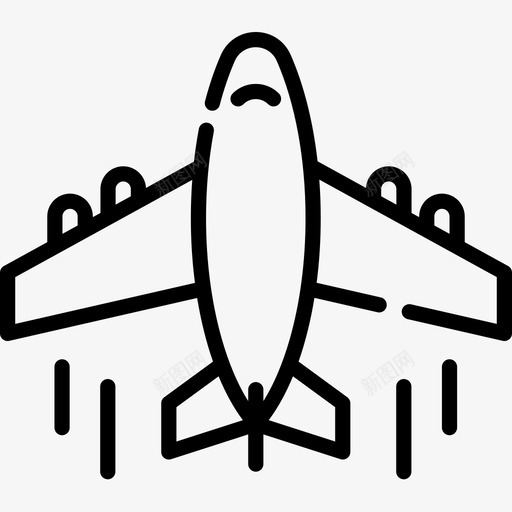 飞机智慧城市6直线型图标svg_新图网 https://ixintu.com 城市 智慧 直线 线型 飞机