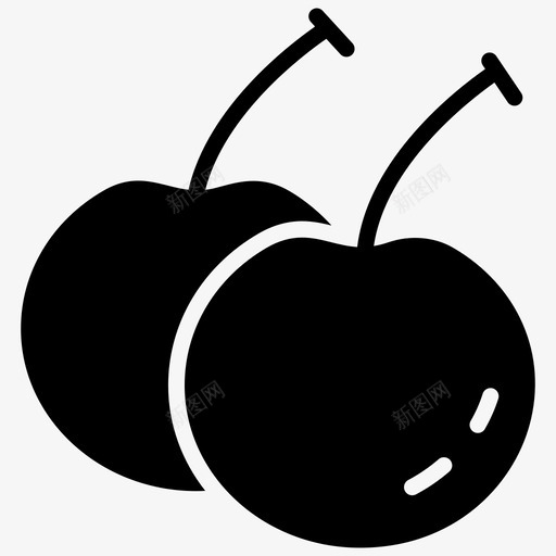 樱桃食物水果图标svg_新图网 https://ixintu.com 健康食品 核果 樱桃 水果 食品和饮料雕文图标 食物