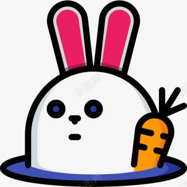兔子兔子化身5线性颜色图标图标
