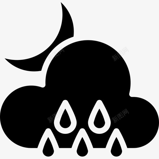 下雨天气180填充图标svg_新图网 https://ixintu.com 下雨 填充 天气