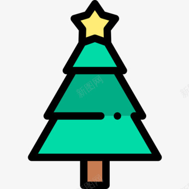 圣诞树圣诞131线形颜色图标图标