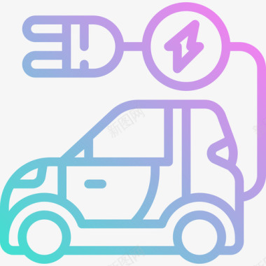 电动汽车9月能源5日梯度图标图标