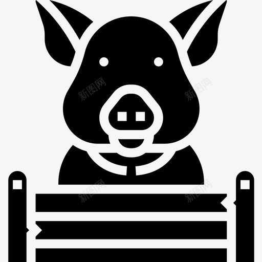 猪养殖48雕文图标svg_新图网 https://ixintu.com 养殖 雕文
