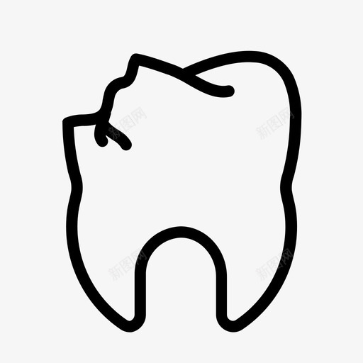 口腔牙齿牙齿和牙齿护理大纲图标svg_新图网 https://ixintu.com 口腔 大纲 护理 牙齿