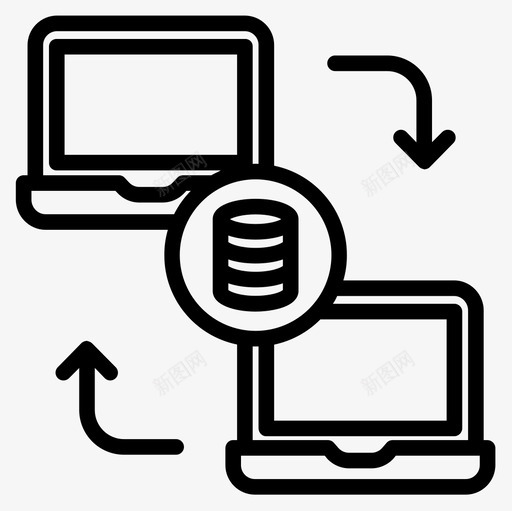 数据传输数据科学2线性图标svg_新图网 https://ixintu.com 数据传输 数据科学2 线性