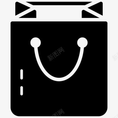 购物袋旅行和酒店字形图标图标