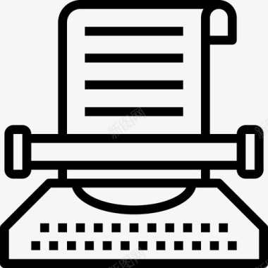 打字机办公文具11直线型图标图标