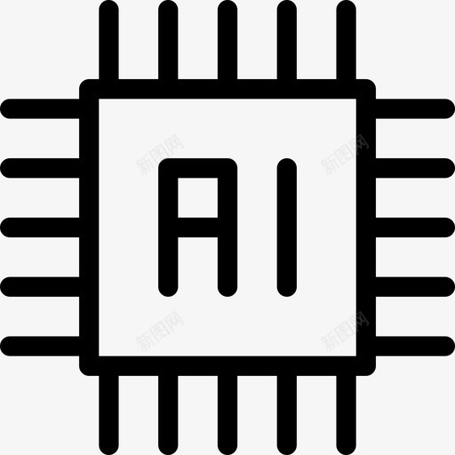 芯片人工智能29线性图标svg_新图网 https://ixintu.com 人工智能 线性 芯片