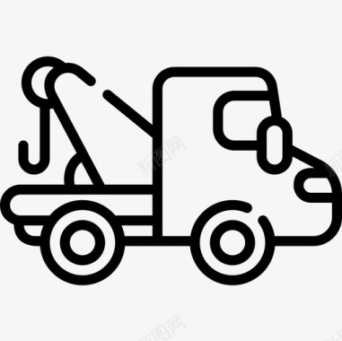 拖车车辆和运输2直线图标图标