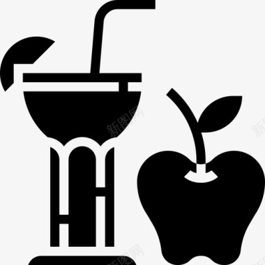 苹果汁健康食品17字形图标图标