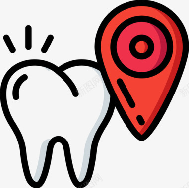 牙齿牙科学8线颜色图标图标