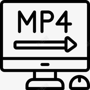 Mp4视频制作大纲线性图标图标