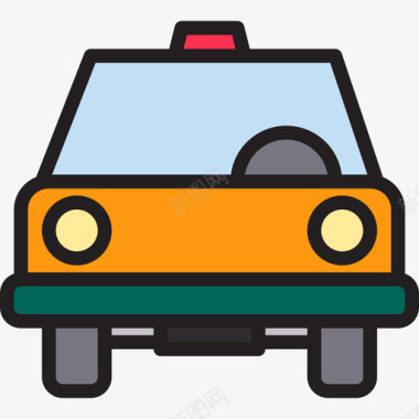 出租车旅行192线性颜色图标图标