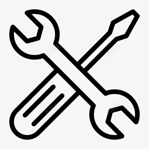 扳手螺丝刀维护维修图标svg_新图网 https://ixintu.com 外形 工具 扳手 维修 维护 螺丝刀