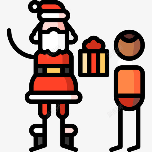 圣诞老人圣诞135线性颜色图标svg_新图网 https://ixintu.com 圣诞 圣诞老人 线性 颜色