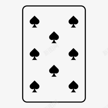 8黑桃手扑克图标图标