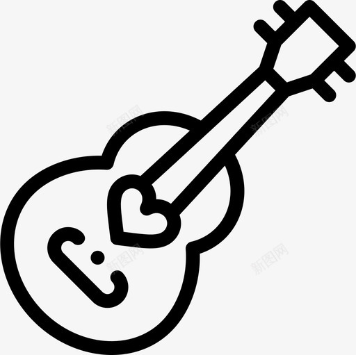 吉他情人节54线性图标svg_新图网 https://ixintu.com 吉他 情人节 线性