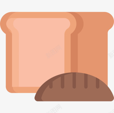 面包营养4扁平图标图标