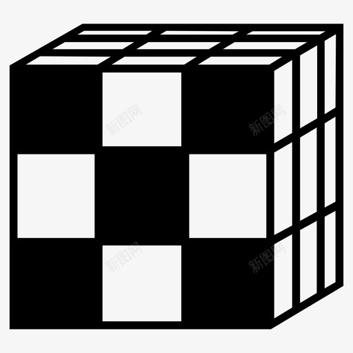 魔方方块骰子图标svg_新图网 https://ixintu.com 方块 游戏 骰子 魔方