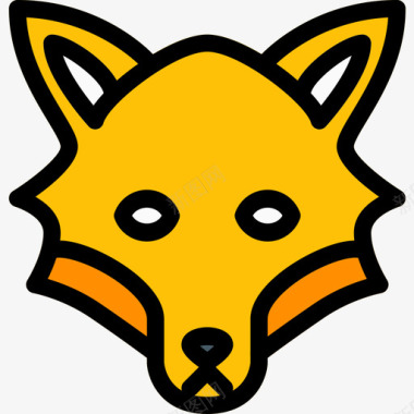 狐狸动物43线形颜色图标图标