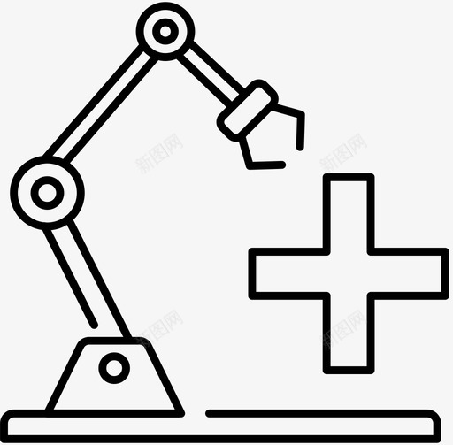 健康机器人手臂外科图标svg_新图网 https://ixintu.com 健康机器人 外科 手臂 数字医疗技术和医学