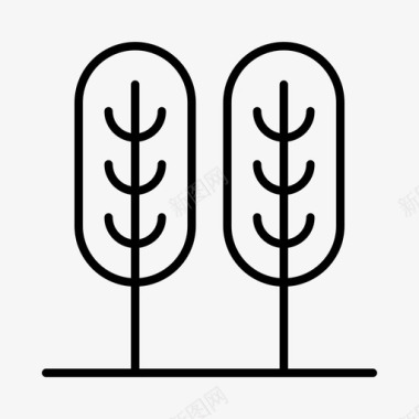 树木植物学花园图标图标