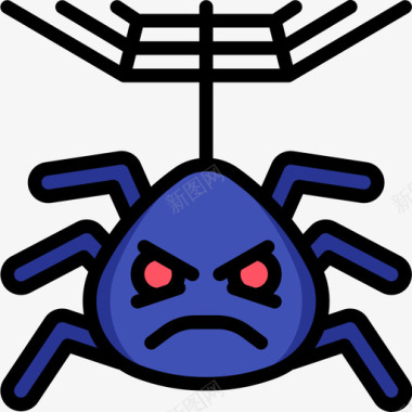 蜘蛛万圣节115线性颜色图标图标