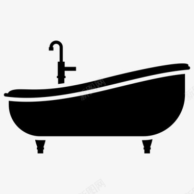 浴缸公寓浴缸浴室内部图标图标