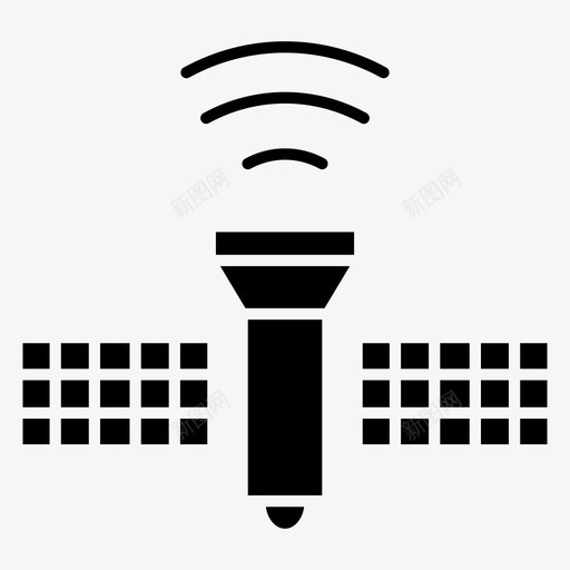 卫星通信轨道图标svg_新图网 https://ixintu.com 卫星 无线 设备黑暗 轨道 通信