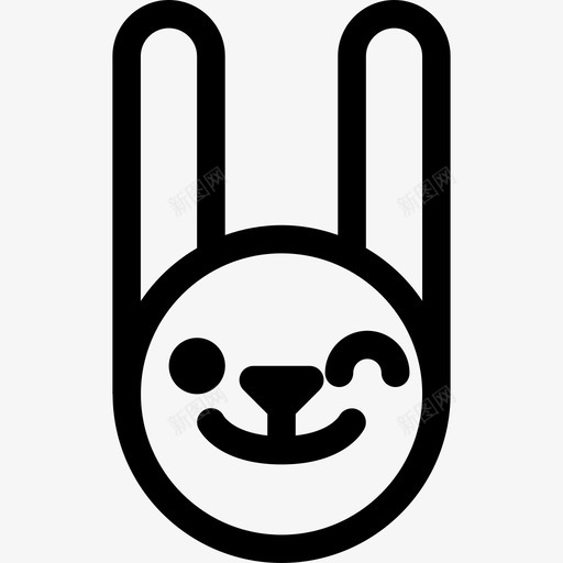 眨眼兔子表情符号动物表情符号图标svg_新图网 https://ixintu.com 兔子 动物 眨眼 符号 表情