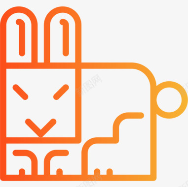 兔子动物8梯度图标图标