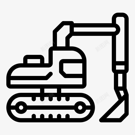 挖掘机爪形结构图标svg_新图网 https://ixintu.com 挖掘机 爪形 结构 车辆 重型