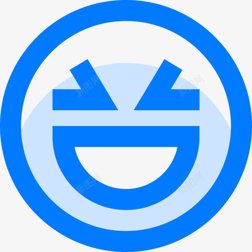 笑情绪4蓝色图标svg_新图网 https://ixintu.com 情绪 蓝色