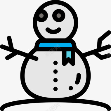 雪人圣诞节141直系颜色图标图标