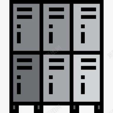 储物柜办公用品4线性颜色图标图标