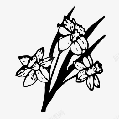 水仙花自然植物图标图标