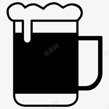 啤酒酒精啤酒杯图标图标