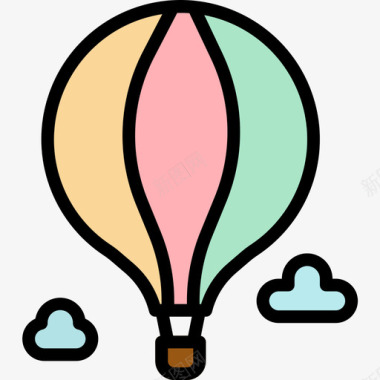 热气球八月交通4号线颜色图标图标