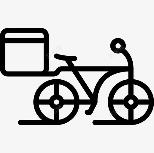 自行车送餐26直线型图标svg_新图网 https://ixintu.com 直线 线型 自行车 送餐