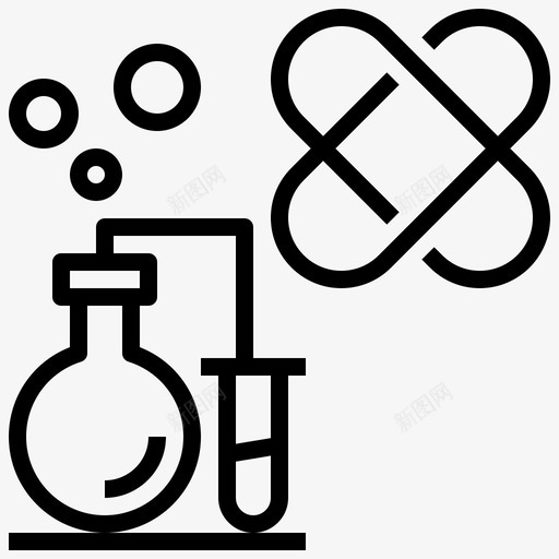 化学反应教育电子图标svg_新图网 https://ixintu.com 化学反应 教育 烧瓶 电力和能源 电子
